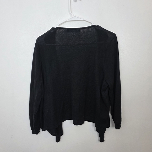 Tori Richard Classic Black 3/4 Sleeve Quiet Luxury Minimalist Cardigan Size L - Picture 3 of 7